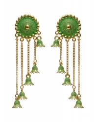 Buy Online Royal Bling Earring Jewelry Traditional Gold Plated Maroon Peacock Dangler Earrings RAE0693 Jewellery RAE0693
