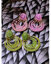 Buy Online Royal Bling Earring Jewelry Crunchy Fashion Clustered Beads & Meenakari Black Embellished Jhumki Earring RAE13200 Earrings RAE2200