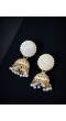Traditional Gold White Jhumka Jhumki Earrings RAE0578