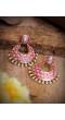 Traditional Gold Plated Pink Chandbali Drop Earrings RAE0580