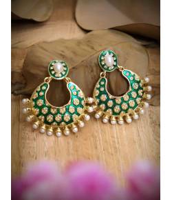 Traditional Gold Plated Chandbali Drop Earrings RAE0581