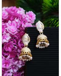 Buy Online Crunchy Fashion Earring Jewelry Embellished Gold Plated  Maroon Jhumka Earrings RAE0442 SK         32345 Jewellery RAE0442