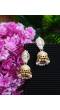 Indian Traditional Gold White Jhumka Earrings RAE0583