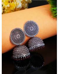 Buy Online Crunchy Fashion Earring Jewelry Crunchy Fashion Traditional Kundan Work Black Chandbali Design Heavy Manng Tika CFTK0024  Jewellery CFTK0024