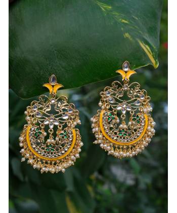 Gold Plated Multi Color Drop & Dangler Earrings RAE0598