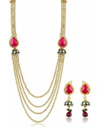 Buy Online Crunchy Fashion Earring Jewelry Ovate enamel pearl studded jewel set Jewellery RAS0013