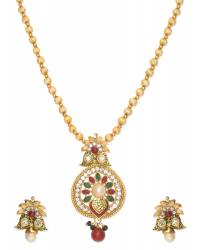 Buy Online Royal Bling Earring Jewelry Arcane Pearl Drop Fushcia Pendant Set Jewellery RAS0014