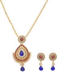Buy Online Crunchy Fashion Earring Jewelry Blue Princess Crystal Pendant Set Jewellery CFS0086