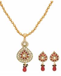 Buy Online Crunchy Fashion Earring Jewelry Pink-Green Blossom set with Tikka Jewellery CFS0454