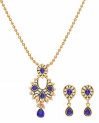 Buy Online Royal Bling Earring Jewelry Blue Flora connections Pendant Set Jewellery RAS0039