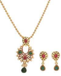 Buy Online Royal Bling Earring Jewelry Pleasing Blue Pearly Pendant Set Jewellery RAS0043