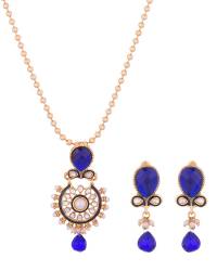 Buy Online Royal Bling Earring Jewelry Spunky Pearl Red-Bue Pendant Set Jewellery RAS0029