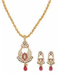 Buy Online Royal Bling Earring Jewelry Occult Pearl Drop Pink-blue Pendant Set Jewellery RAS0018