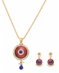 Buy Online Royal Bling Earring Jewelry Tempting Maroon Glorious Pendant Set Jewellery RAS0046