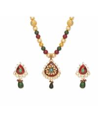 Buy Online Royal Bling Earring Jewelry Elfin Salmon Studded Pendant Set Jewellery RAS0010