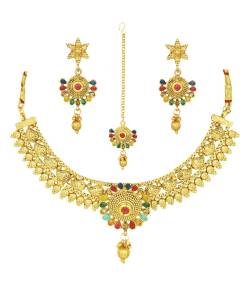 Traditional Gold Plated Bridal Necklace Set
