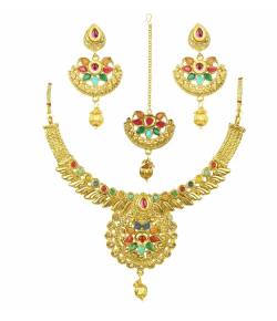 Traditional Gold Plated Bridal Necklace Set