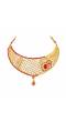 Bridal Gold Plated Red Stones Necklace Set For Women 