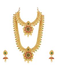 Buy Online Crunchy Fashion Earring Jewelry Crunchy Fashion Gold-Plated Indian Kundan & Blue Pearl Maang Tika CFTK0059 Ethnic Jewellery CFTK0059