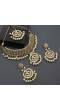 Kundan Faux White Pearl Necklace Set With Earring & Tika