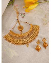 Buy Online Crunchy Fashion Earring Jewelry Gold plated  Red Kundan Jhumka Earrings RAE0776 Jewellery RAE0776
