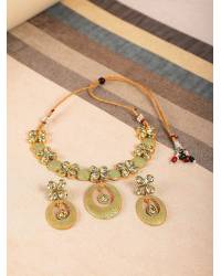 Buy Online Crunchy Fashion Earring Jewelry String of Hearts Golden Necklace Jewellery CFN0523