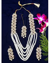 Buy Online Crunchy Fashion Earring Jewelry Traditional Lotus Green & White Chandbali Dangler Earrings RAE0822 Jewellery RAE0822