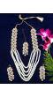 Multi Layers White Pearls Long Necklace Set