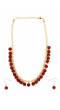 Traditional Maroon Pearls Necklace  With Earrings 
