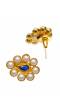 Traditional Gold Plated Blue Choker Nekcklace & Earrings