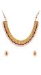 Traditional Gold Plated Maroon Kundan Necklace with Stud Earrings RAS0171