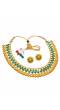 Traditional Gold Plated Green Choker Necklace 