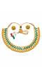 Traditional Gold Plated Green Choker Necklace 