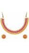 Traditional Gold  Plated Pink Choker Necklace