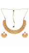 Traditional Gold Plated Choker Necklace With Drop Earrings RAS0176