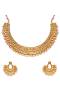 Traditional Gold Plated Choker Necklace With Drop Earrings RAS0176