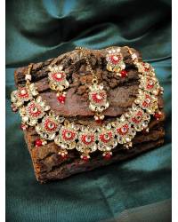 Buy Online Royal Bling Earring Jewelry Traditional Gold Plated Red Hoops Jhumka Earrings RAE0687 Jewellery RAE0687