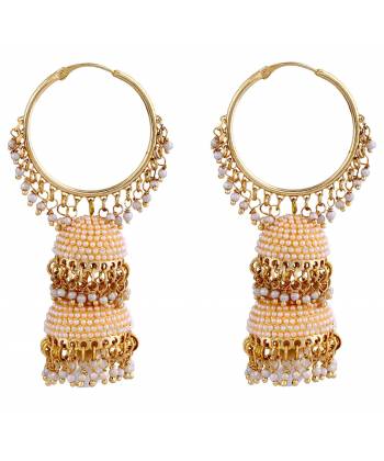 Pool Of Glowing EMraldPearly Jhumka