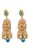 Glittering Pearl Traditional Aqua Jhumki for Girls