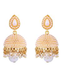 Buy Online Royal Bling Earring Jewelry Dome Of Pearl Black Jhumka Jewellery RBE0059
