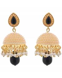 Buy Online Crunchy Fashion Earring Jewelry Gold-Plated Triangle Long Black Dangler Earrings CFE0799 Jewellery CFE0799