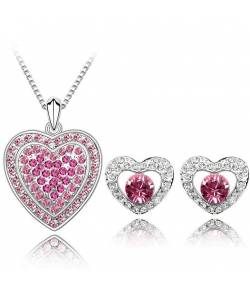 Valentine Special Pink Heart Pendant Set