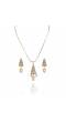 AD studded Conical pendant set With Pearl Drop