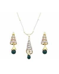 Buy Online Royal Bling Earring Jewelry Long Gold Plated Traditional Three step Green  Layered Kundan Jhumka Earring RAE0811 Jewellery RAE0811