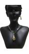AD studded Conical pendant set With Black Drop