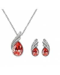 Buy Online Crunchy Fashion Earring Jewelry Orchid Crystal Pendant Set Jewellery CFS0158
