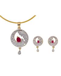 Buy Online Crunchy Fashion Earring Jewelry Red-Gold Pearl Choker Necklace With Earrings Set RAS0189 Jewellery Sets RAS0189