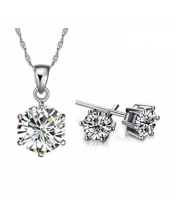 Sparkle Zircon Pendant Set