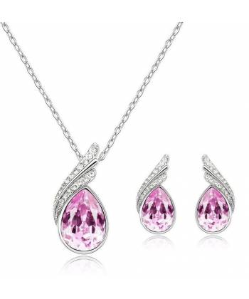 Orchid Crystal Pendant Set