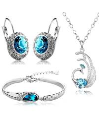 Buy Online Crunchy Fashion Earring Jewelry Valentine Hearts Pendant Earrings Bracelet Combo Set Jewellery CFS0178